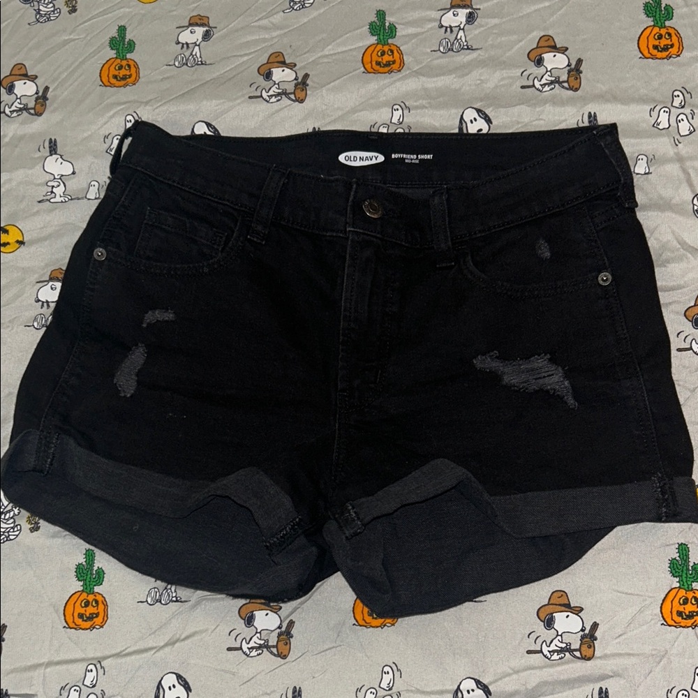 Old Navy Women's Distressed Black Jean Shorts